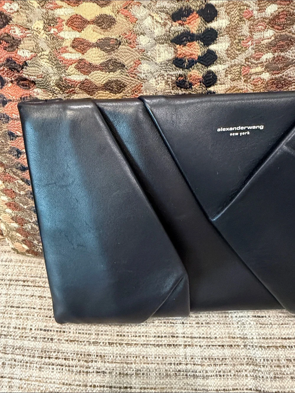 Alexander Wang Black Folded Leather Clutch Super Chic!